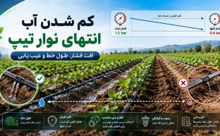 علت کم شدن آب انتهای نوار تیپ و افت فشار در ردیف آبیاری