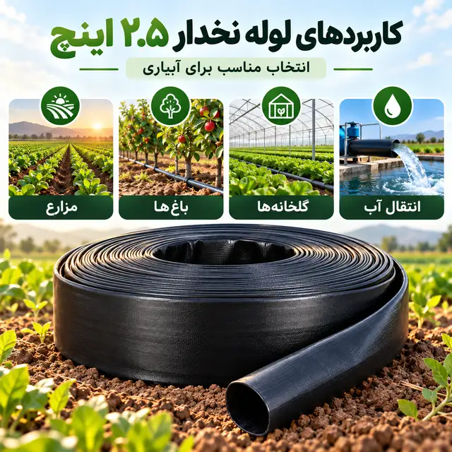 لوله نخدار ۲.۵ اینچ آسایش آذربایجان ۵ لایه ۱۰۰ متری - تصویر گالری 8 از 8