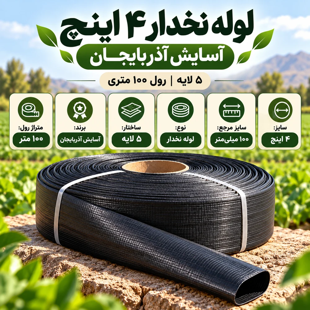 لوله نخدار ۴ اینچ آسایش آذربایجان ۵ لایه ۱۰۰ متری - تصویر گالری 5 از 8
