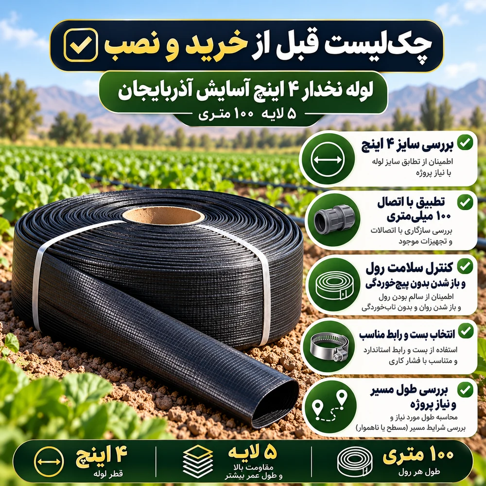 لوله نخدار ۴ اینچ آسایش آذربایجان ۵ لایه ۱۰۰ متری - تصویر گالری 8 از 8