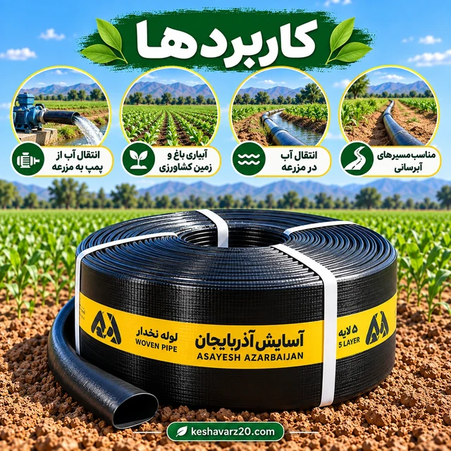 لوله نخدار ۵.۵ اینچ آسایش آذربایجان ۵ لایه ۱۰۰ متری - تصویر گالری 7 از 8