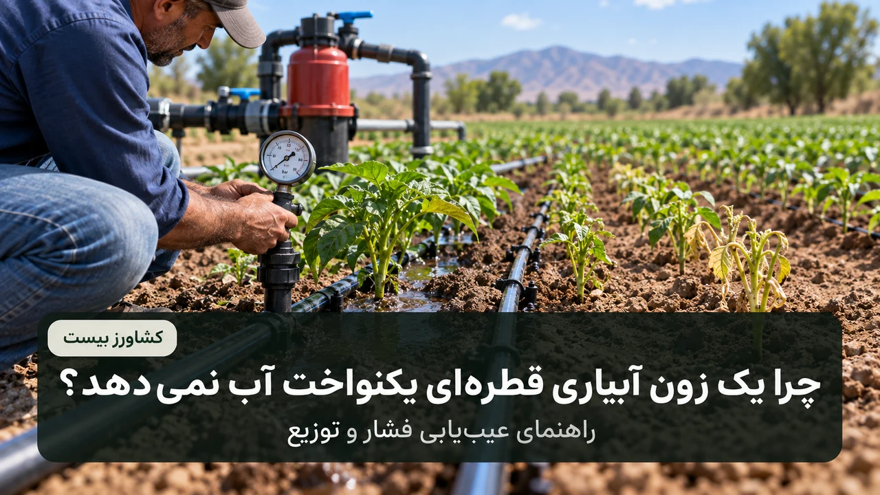 افت فشار و گرفتگی فیلتر آبیاری؛ راهنمای عیب‌یابی و شست‌وشوی مرحله‌به‌مرحله