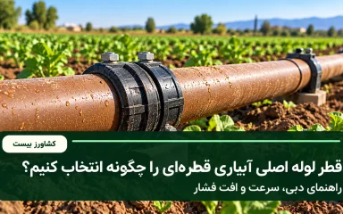 انتخاب قطر لوله اصلی آبیاری قطره‌ای بر اساس دبی، سرعت و افت فشار